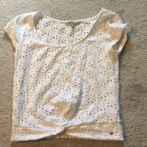 Cute white holed top